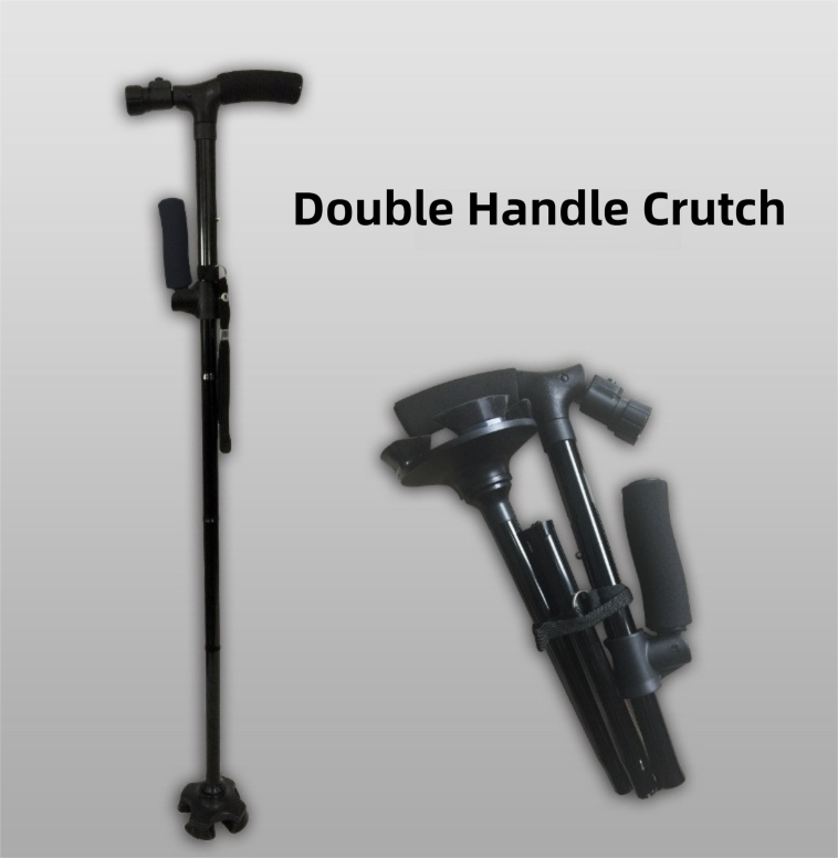 Folding LED Walking Cane with Dual Handle - Adjustable(88-98CM), Anti-Slip 4-Prong Base, and Stand-Up Function for Seniors - Image 4