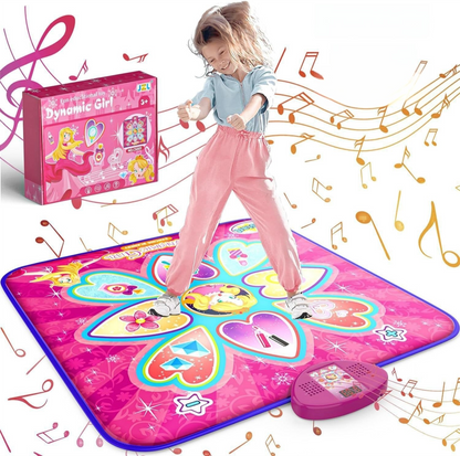 Blue Wireless Kids Electronic Princess Dance Mat & Music Playmat(90x108CM) - 7 Modes Foot Game Pad Toy with Digital Score Display - Image 2