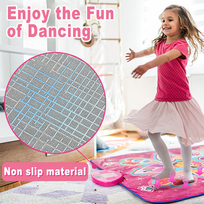 Blue Wireless Kids Electronic Princess Dance Mat & Music Playmat(90x108CM) - 7 Modes Foot Game Pad Toy with Digital Score Display - Image 4