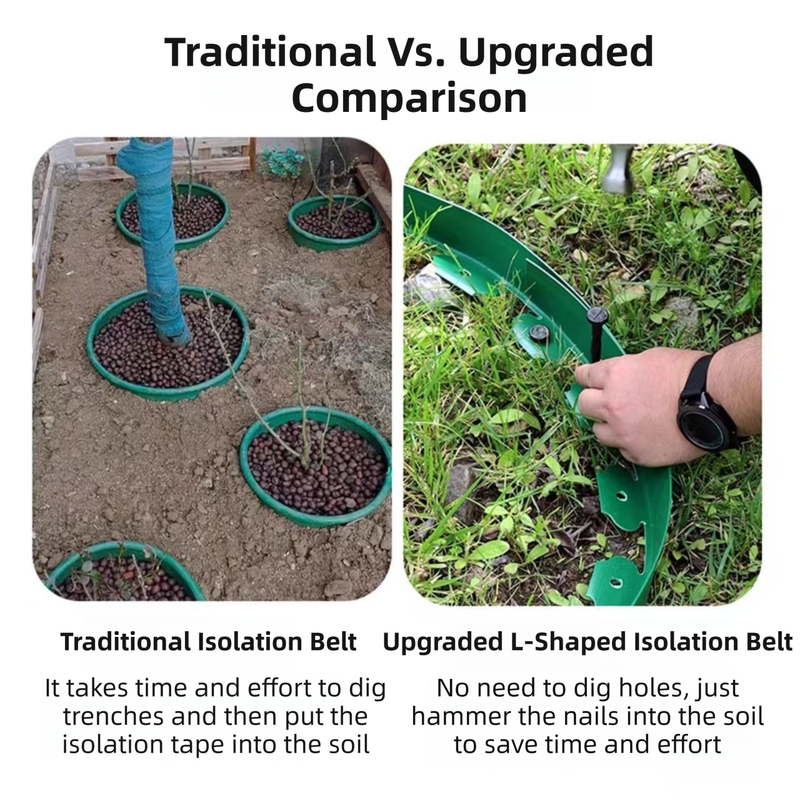 Black L-Shape PE Landscape Edging Roll Kit (5CM Height x 10M Long) - Anti-Root Lawn & Garden Divider with 30 Ground Stakes - Image 3