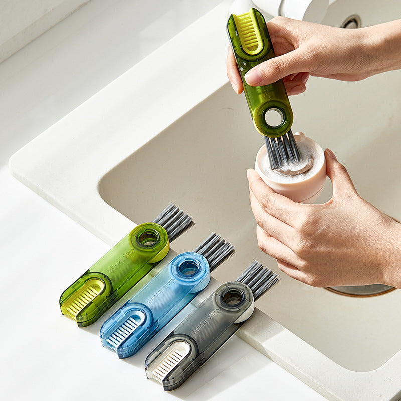 2-Packs 3-in-1 Grey Portable & Compact U-Shape Deeply-Cleaning Brush - Multi-Functional Gap Scrubber for Lids, Mugs, and Baby Bottles   - Image 4