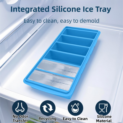 2-Packs Grey 6-Grid Extra Long Silicone Ice Cube Tray - Easy Release Reusable Food Grade Mold for Whiskey, Cocktails & Commercial Use - Image 2
