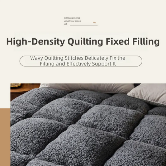 Superior Insulation Grey Dual-Sided Pet Sleeping Mat(45X90CM) for Dogs & Cats - 3D Thickened Support & Durable Wavy Quilting, Reversible Lamb Velvet & Brushed Cotton Bed - Image 5