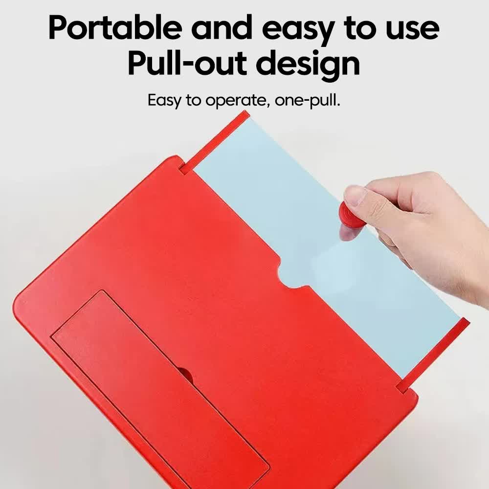 White 18-Inch Ultra-Clear Portable Retractable HD Mobile Phone Screen Magnifier - Eye Protection Fresnel Lens Projector, with Built-in Phone Holder & Adjustable Base - Image 4