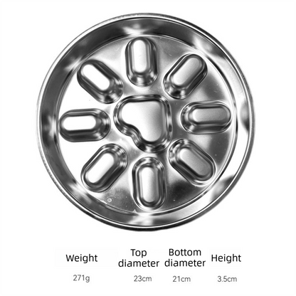 2-Pack Reversible Heavy-Duty 304 Stainless Steel Slow Feeder Bowl(23x23x3.5CM) - Anti-Slip/Tip Pet Dish for Dogs & Cats to Prevent Bloating and Choking - Image 7