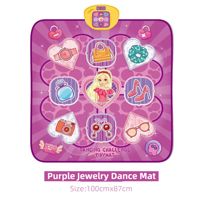 2-Pack Kids Multifunctional Electronic Dance Mat(100x87CM) - Unicorn & Purple Ornament Theme Play Mat with Sound Recognition for Early Education and Physical Exercise - Image 3