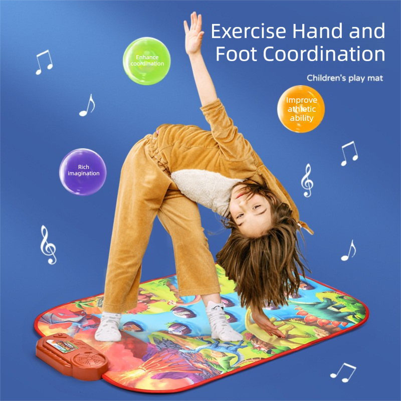2-Pack Kids Multifunctional Electronic Dance Mat(100x87CM) - Unicorn & Purple Ornament Theme Play Mat with Sound Recognition for Early Education and Physical Exercise - Image 4