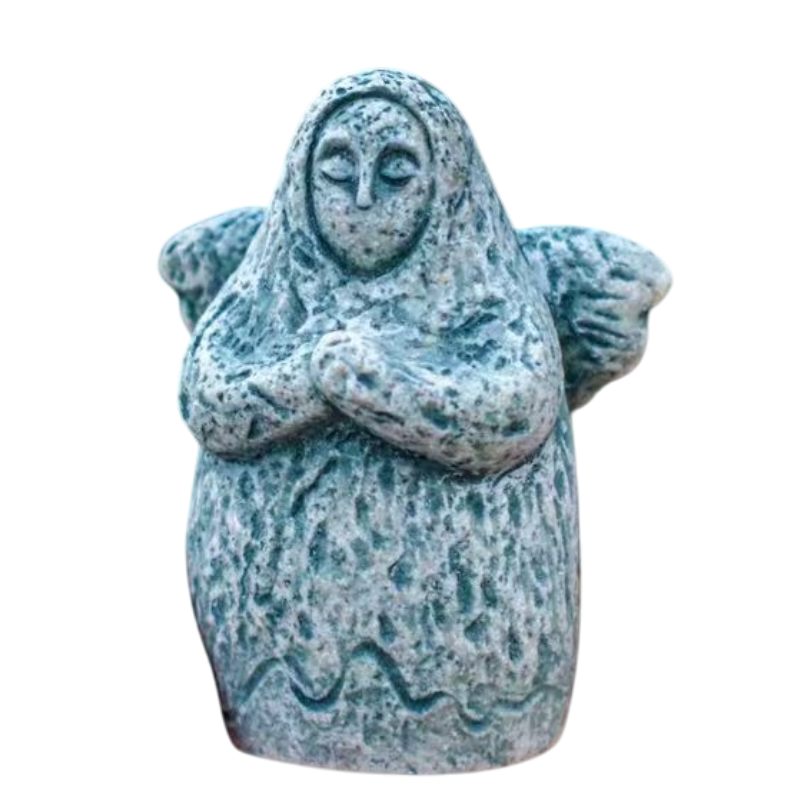 Zelda Goddess Statue Figurine(Small Goddess Statue + Apple) - Retro Resin Finish, Hyrule Shrine Model for Garden, Aquarium & Car Decor - Image 2