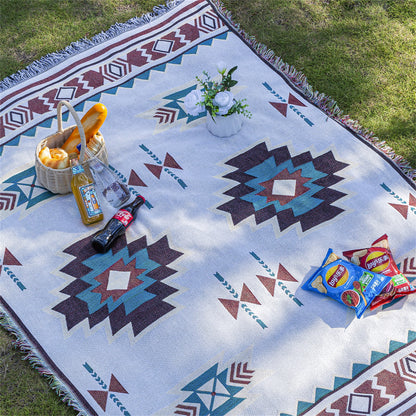 Mutifunctional 90 x 180 CM Bohemian Outdoor Picnic Blanket & Throw - Thick, Moisture-Proof Mat for Camping, Beach & Home Decor - Image 2