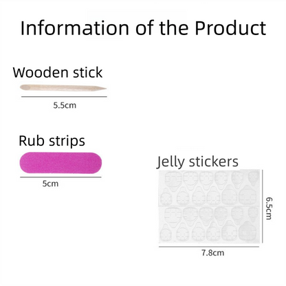 10-Set Press-On Nail Prep Tool Kits - 10 x Disposable Manicure Sticks & 10 x Mini Files, 10 Ultra-Thin Adhesive Sheets - Image 4