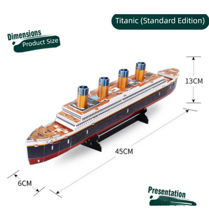 Standard Edition (35Pieces) 3D Titanic Ship Model Puzzle Kit - DIY Nautical Series Toy for Kids & Adults, Educational Building Blocks
Number of pieces - Image 2