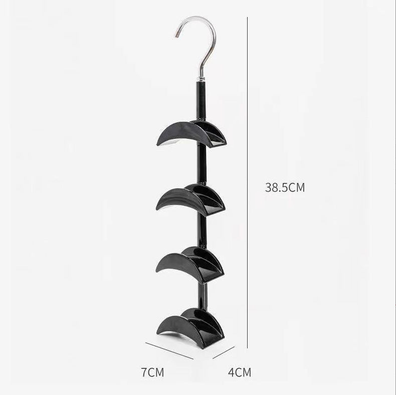 2-Pack White 360 Degree Rotating 4-Tier Closet Organiser Hook - Multi-Functional Bag Hanger, Tie & Belt Rack for Wardrobe Storage - Image 5
