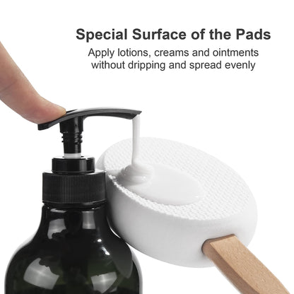 Long Handle Bath Gentle Body Scrubber Set - Non-Slip Grip Back Brush with 4 EVA Exfoliating Sponge Heads - Image 2