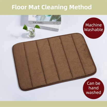 Khaki Ultra-Absorbent Non-Slip Thickened Bath Mat(1.8x45x70CM) - Luxurious Durable Soft Floor Rug with Rubber Backing, Hand & Machine Washable Doormat for Bathroom & Entry - Image 5