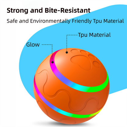 Orange Durable TPU Smart Interactive Electric Pet Toy Ball With Remote - Automatic Normal & Crazy Mode Bouncing Dog & Cat Chew Toy, Remote Activated - Image 2