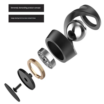Black gyroscope and silver beads Kinetic Levitating Desk Toy - Silent Spinning Floating Gyroscope for Stress Relief & Office Decor - Image 2
