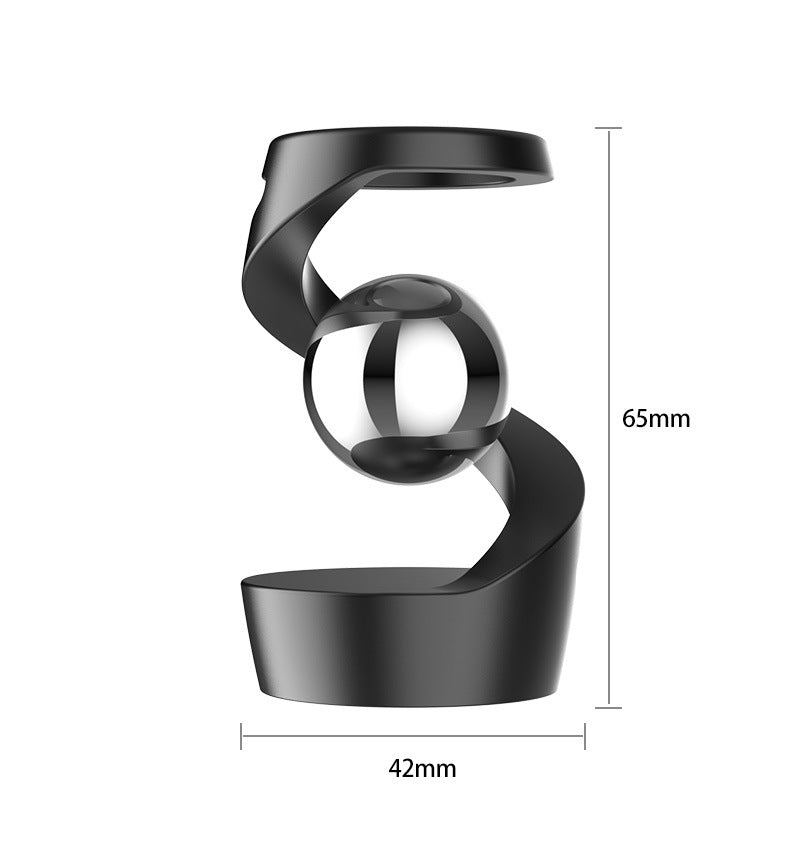 Silver gyroscope and gold beads Kinetic Levitating Desk Toy - Silent Spinning Floating Gyroscope for Stress Relief & Office Decor - Image 3