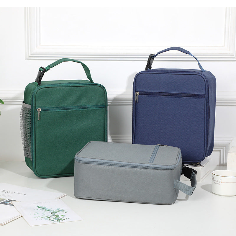 Green Insulated Lunch Bag with Shoulder Strap - Portable & Large Capacity Thermal Bento Tote - Image 2