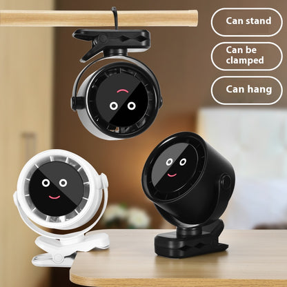 Black Portable Stroller Fan with LED Display - Bladeless Safety Clip-On Fan for Baby & Desk (4000mAh, 360 degree Rotation) - Image 3