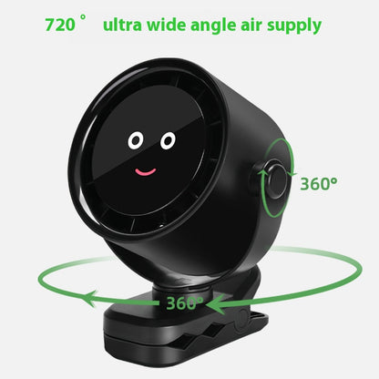 Black Portable Stroller Fan with LED Display - Bladeless Safety Clip-On Fan for Baby & Desk (4000mAh, 360 degree Rotation) - Image 5