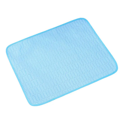 Blue Pet Summer Ice Silk Cooling Mat - Breathable Latex Sleep Pad for Dogs & Cats (100*70cm)