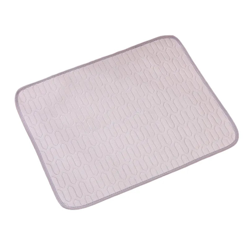 Grey Pet Summer Ice Silk Cooling Mat - Breathable Latex Sleep Pad for Dogs & Cats (50*40cm)