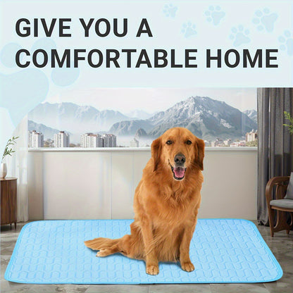 Grey Pet Summer Ice Silk Cooling Mat - Breathable Latex Sleep Pad for Dogs & Cats (50*40cm) - Image 4