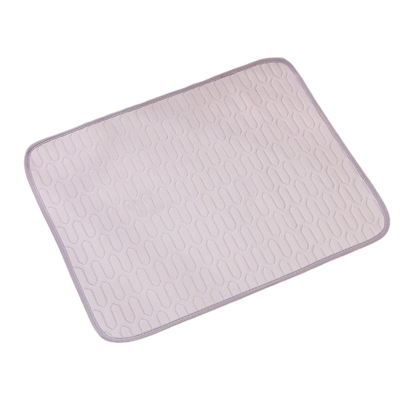 Grey Pet Summer Ice Silk Cooling Mat - Breathable Latex Sleep Pad for Dogs & Cats (150*100cm)