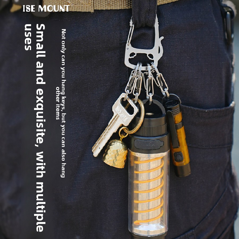 2-Pcs Lucky Cat Stainless Steel Keychain with S-Hooks - Durable & Portable Multi-Tool EDC Clip - Image 4