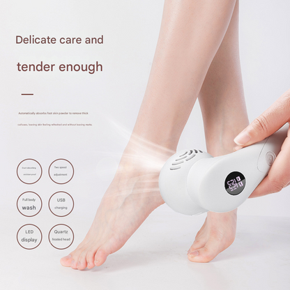 Black Electric Foot Callus Remover with Vacuum - Rechargeable Pedicure Tool with 3 Quartz Grinding Heads & LED Display - Image 3