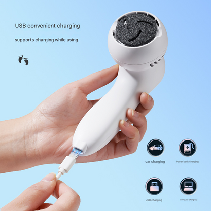 Black Electric Foot Callus Remover with Vacuum - Rechargeable Pedicure Tool with 3 Quartz Grinding Heads & LED Display - Image 5