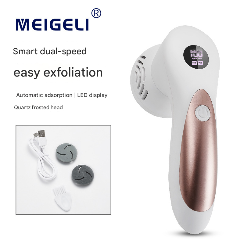 White Electric Foot Callus Remover with Vacuum - Rechargeable Pedicure Tool with 3 Quartz Grinding Heads & LED Display - Image 2