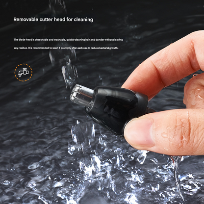 Black Rechargeable Electric Nose Hair Trimmer - Painless Eyebrow & Ear Hair Removal Clipper with Type-C Charging - Image 4