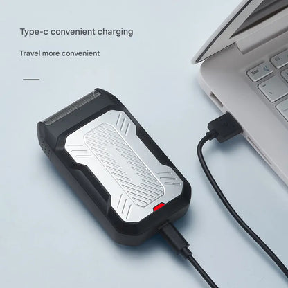 Black Rechargeable Electric Shaver for Men - Wet/Dry Reciprocating Razor with Pop-up Trimmer & Type-C Fast Charge - Image 2