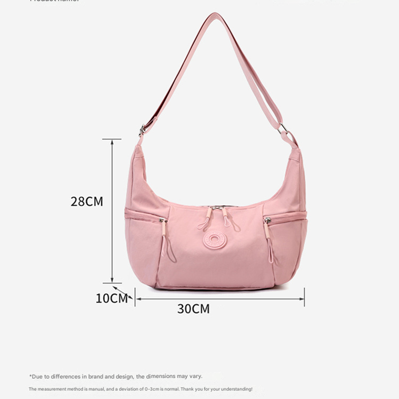 Khaki Stylish & Lightweight Nylon Crossbody Bag for Women - Large Capacity Shoulder Hobo Bag with Water-Resistant Finish, Perfect for Travel & Daily Use - Image 6