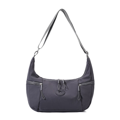 Grey Stylish & Lightweight Nylon Crossbody Bag for Women - Large Capacity Shoulder Hobo Bag with Water-Resistant Finish, Perfect for Travel & Daily Use
