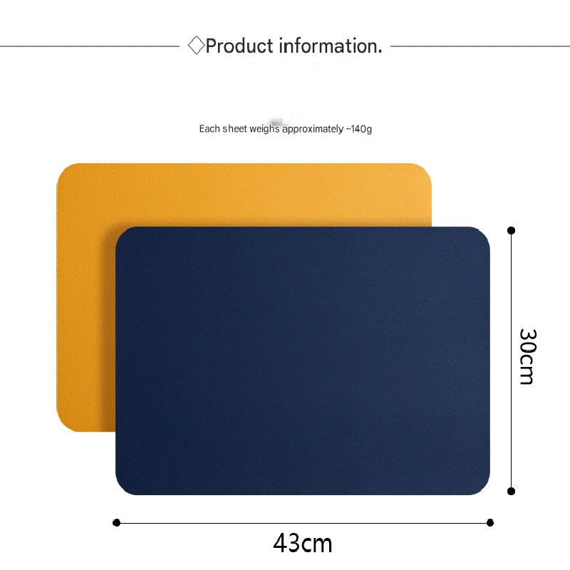 2-PCS Dark green and beige PVC Double-Sided Lychee Texture Table Mat - Waterproof, Heat-Resistant & Easy to Clean for Home and Hotel Use - Image 6