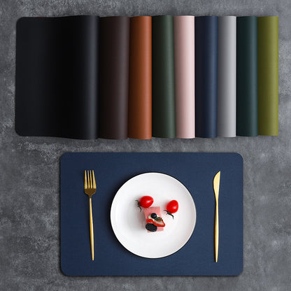 2-PCS Dark brown and ivory white PVC Double-Sided Lychee Texture Table Mat - Waterproof, Heat-Resistant & Easy to Clean for Home and Hotel Use - Image 2