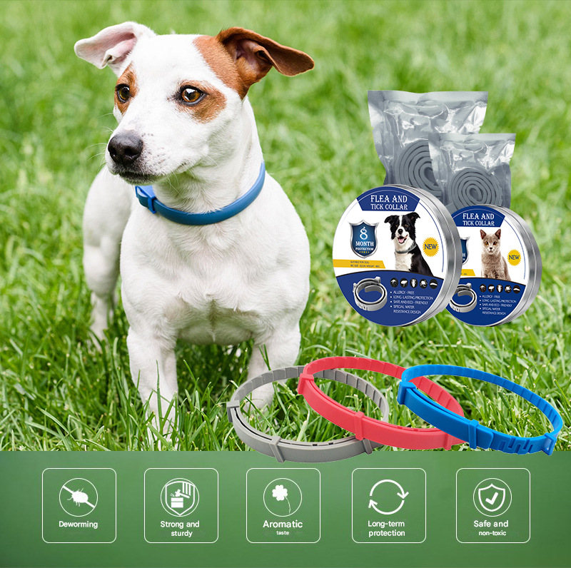 3-Pcs Pink 8-Month Flea and Tick Repellent Collar for Dogs and Cats – Waterproof, Adjustable & Safe with Natural Herbal Oils(38cm) - Image 2