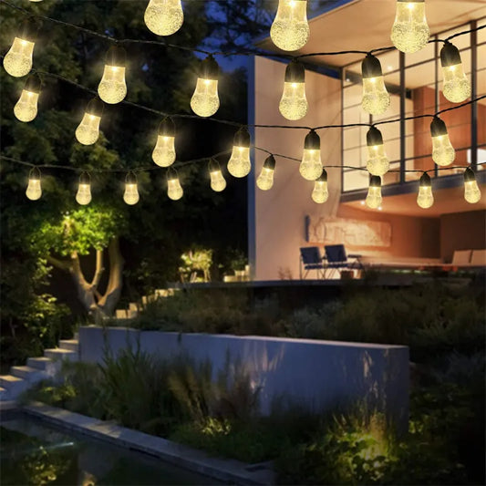 Colour Solar Powered Crystal Bubble String Lights - Waterproof Outdoor Decorative Lights - Image 2