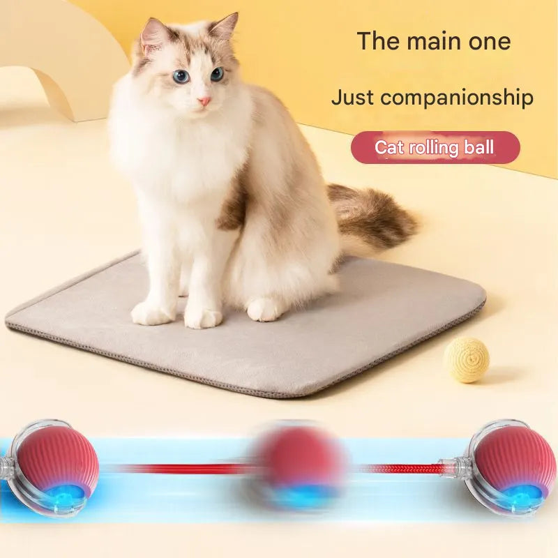 2-PCS Green Automatic Interactive Cat Ball Toy with Rope - Durable & Bite-Resistant Pet Jump Ball for Self-Entertainment & Play - Image 4