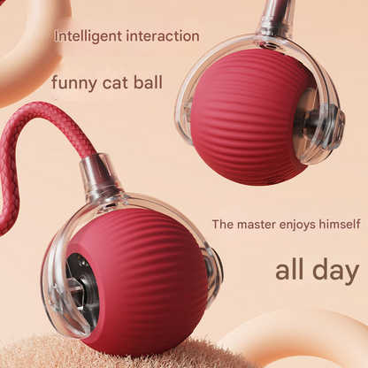 2-PCS Green Automatic Interactive Cat Ball Toy with Rope - Durable & Bite-Resistant Pet Jump Ball for Self-Entertainment & Play - Image 5