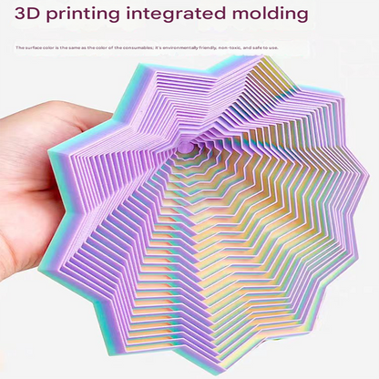 2-Pcs Laser Purple Smart 3D Printed Fidget Toy - Hexagonal Illusion Folding Desk Toy for Stress Relief & Focus - Image 2