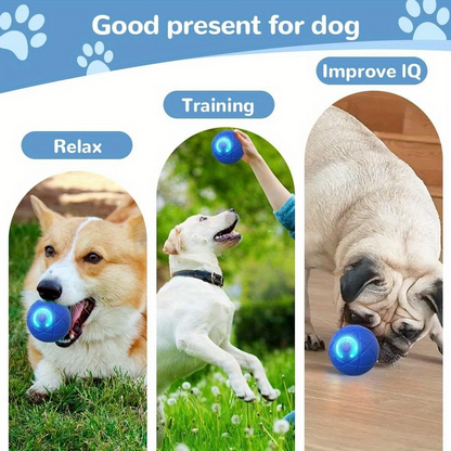 2-PCS Blue Intelligent Gravity Jump Ball - Dynamic Bite-Resistant Pet Toy for Cats & Small to Medium Breeds - USB-C Rechargeable - Image 3