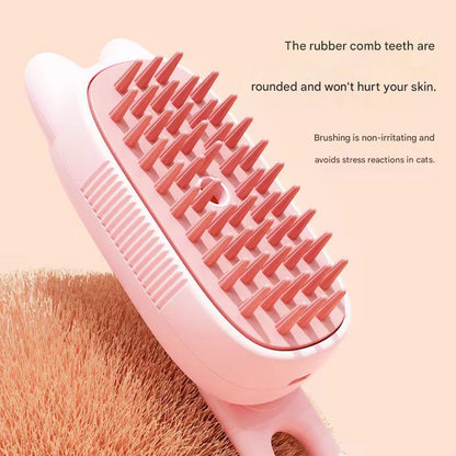Pink Pet Spray Grooming Brush - 3-in-1 Steam Dematting Comb with Nano Mist for Cats & Dogs - Anti-Flying Hair & Massage - Image 4