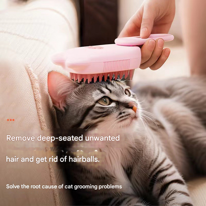 Pink Pet Spray Grooming Brush - 3-in-1 Steam Dematting Comb with Nano Mist for Cats & Dogs - Anti-Flying Hair & Massage - Image 5