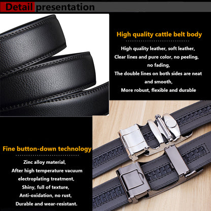 Valentine's Day Gift - Premium Men's Genuine Leather Automatic Buckle Belt - Business & Casual(Style 8) - Image 3