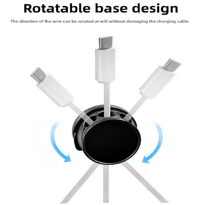 10-PCS White 360 Degree Rotating Cable Organizer with Magnetic Mount for Desktop Wire Management - Image 4