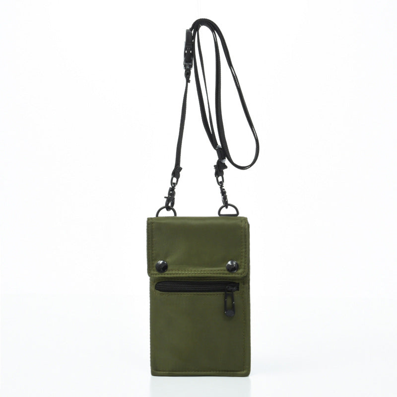 Green Men's & Women's Nylon Crossbody Phone Bag - Multi-purpose Splash-proof Shoulder Pouch for Travel & Daily Use