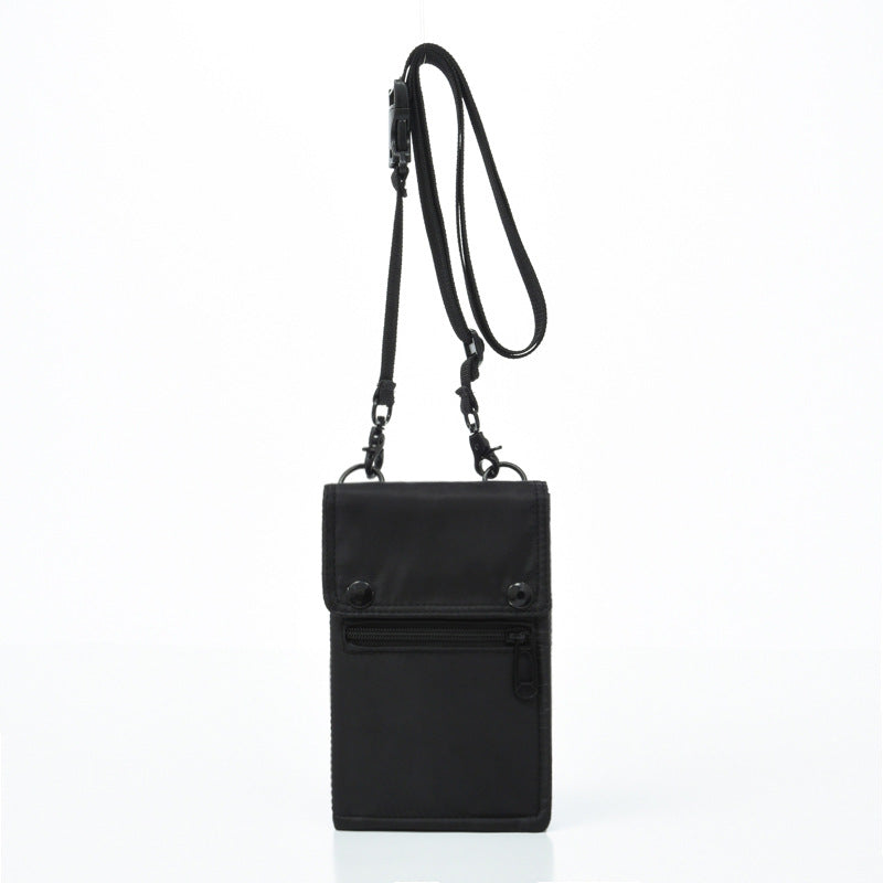 Black Men's & Women's Nylon Crossbody Phone Bag - Multi-purpose Splash-proof Shoulder Pouch for Travel & Daily Use